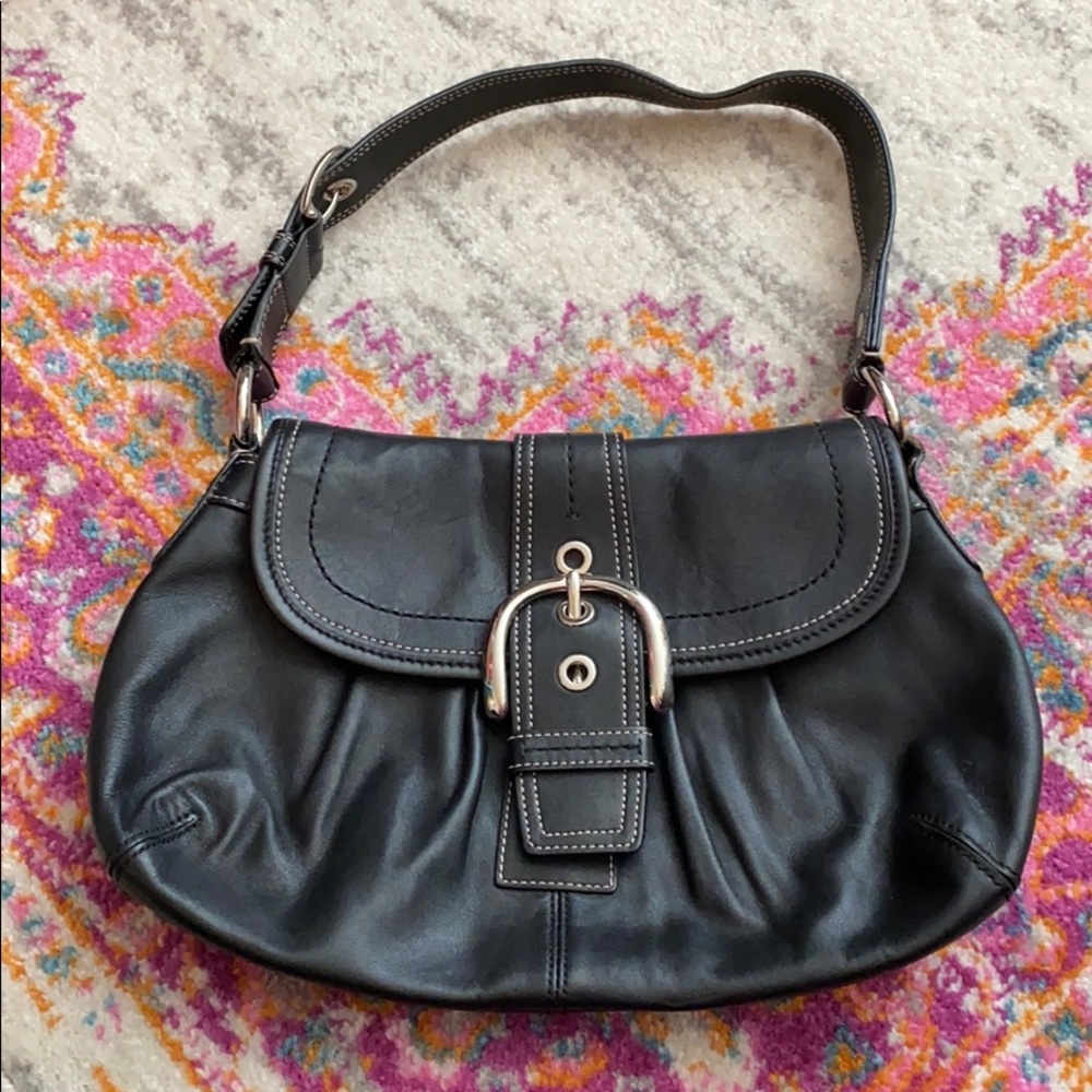 Coach black leather purse